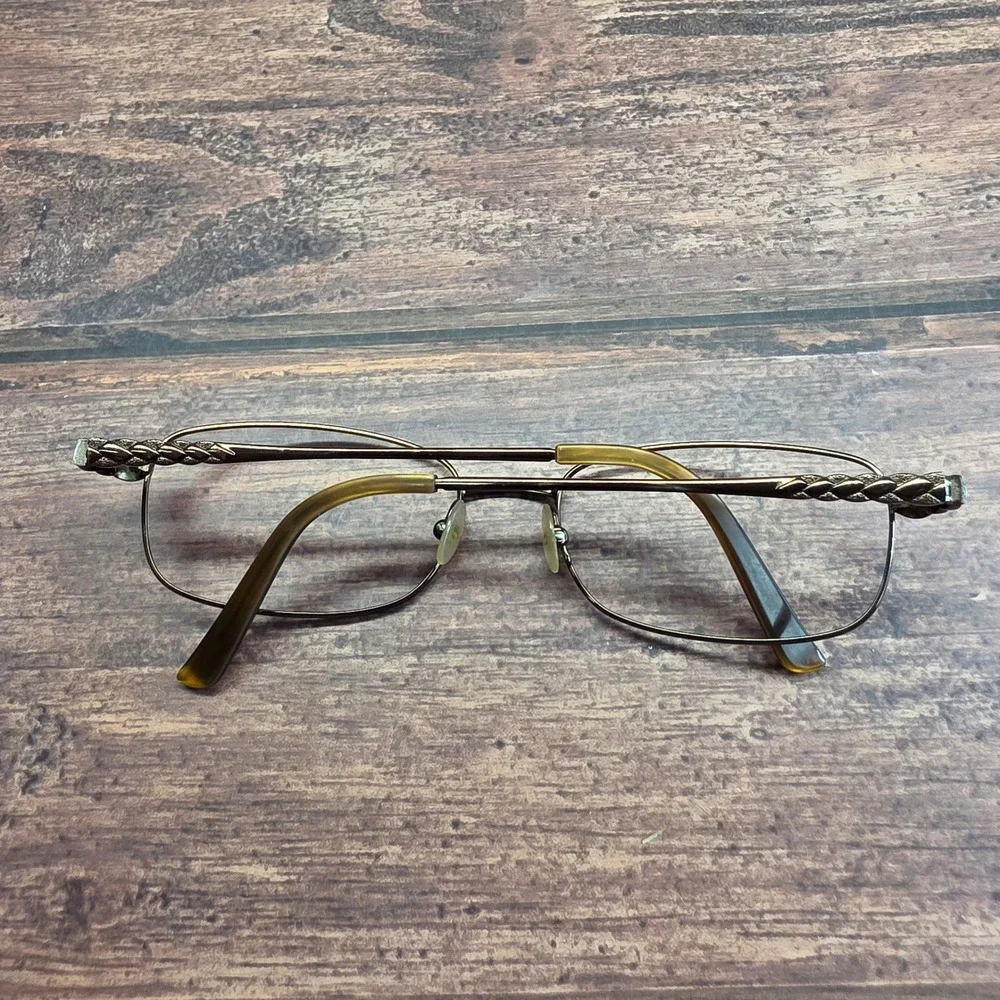 Tura R911 Bronze Metal Oval Eyeglass Frames Braided Temple Detail 52-17-135